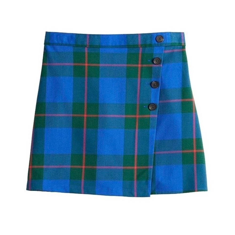 Skater preppy faux wrap mini skirt plaid Y2K streetwear size 15